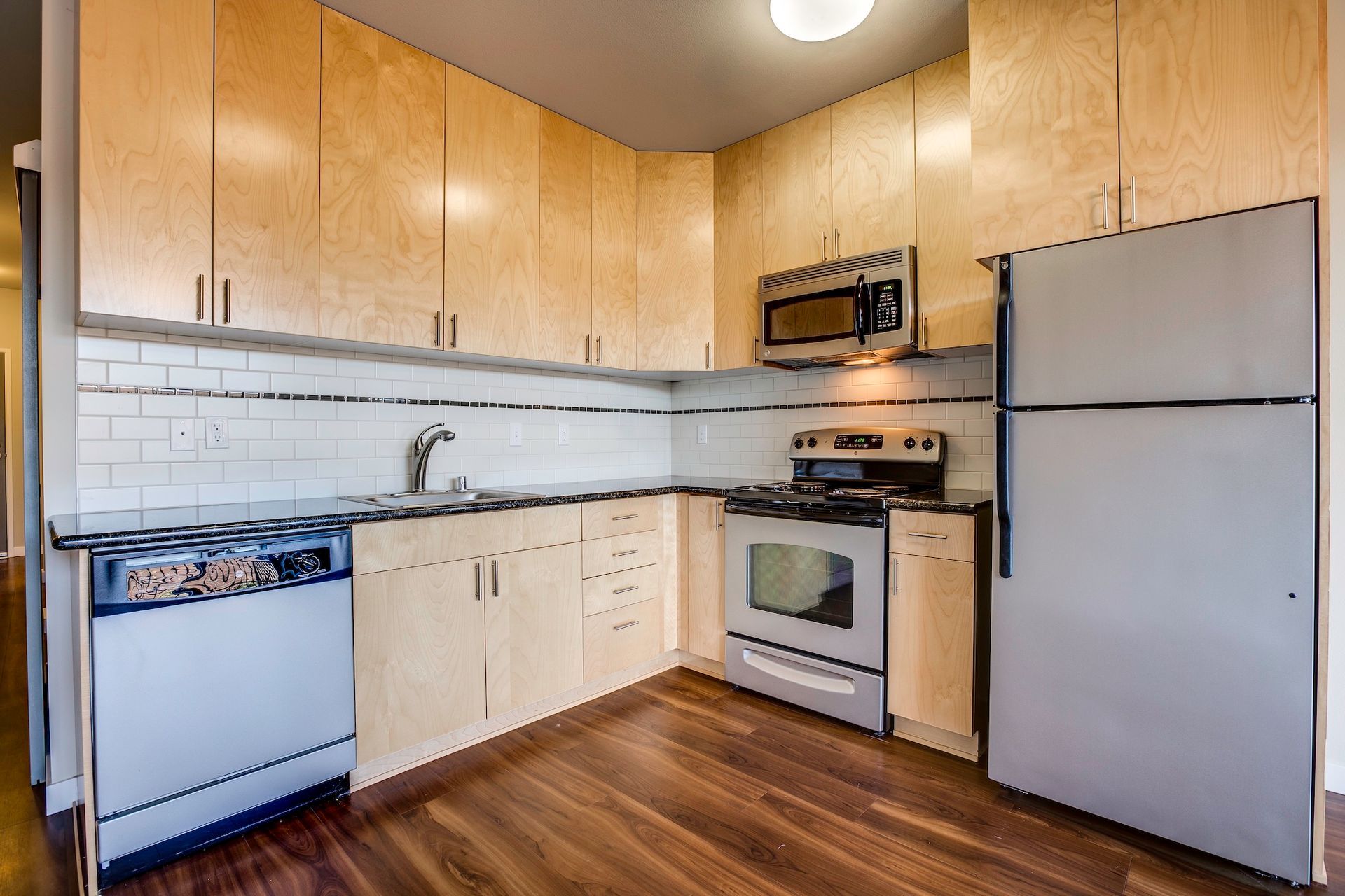 kitchen with wood cabinets 