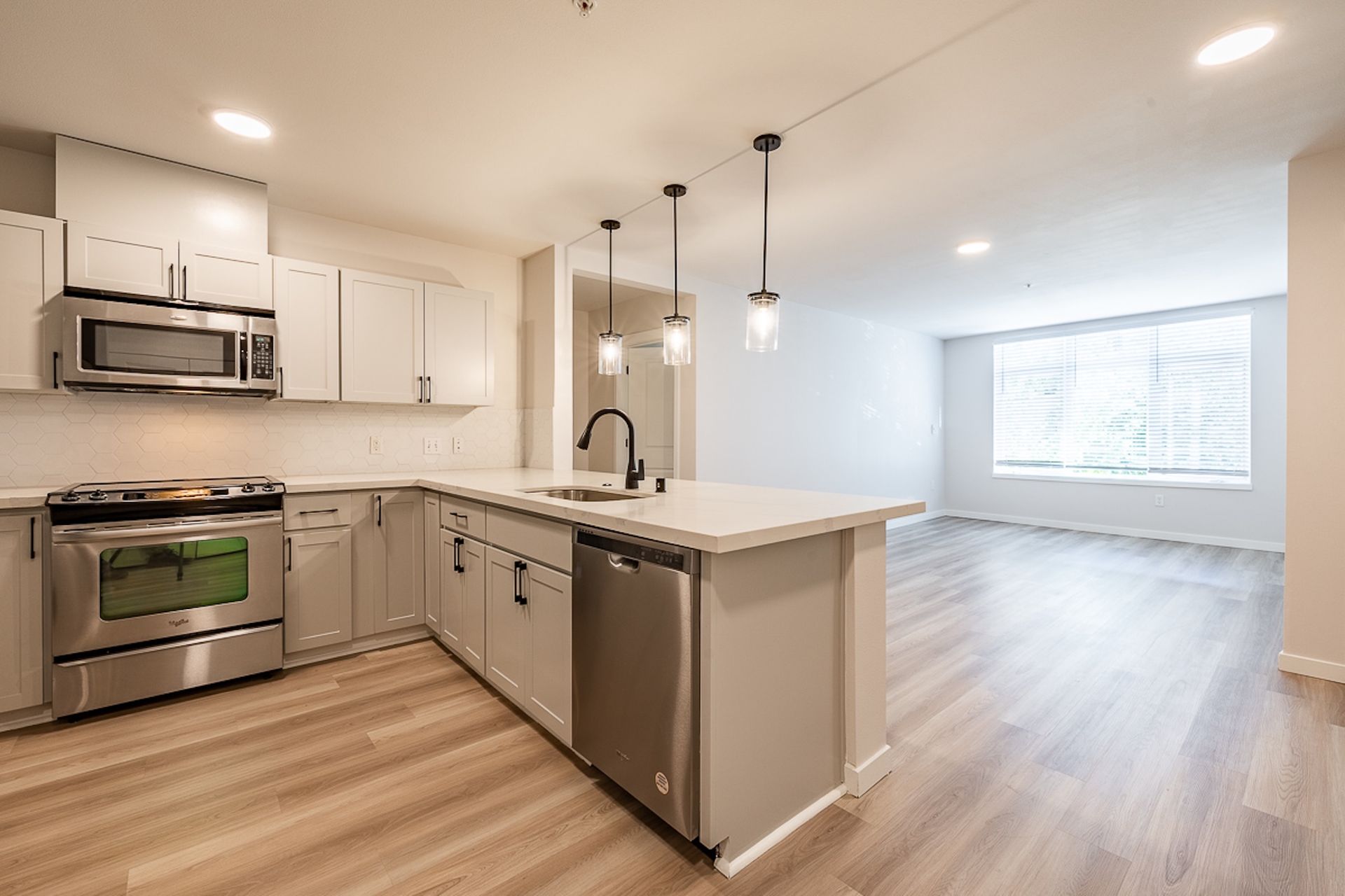 kitchen with white counters and dishwasher