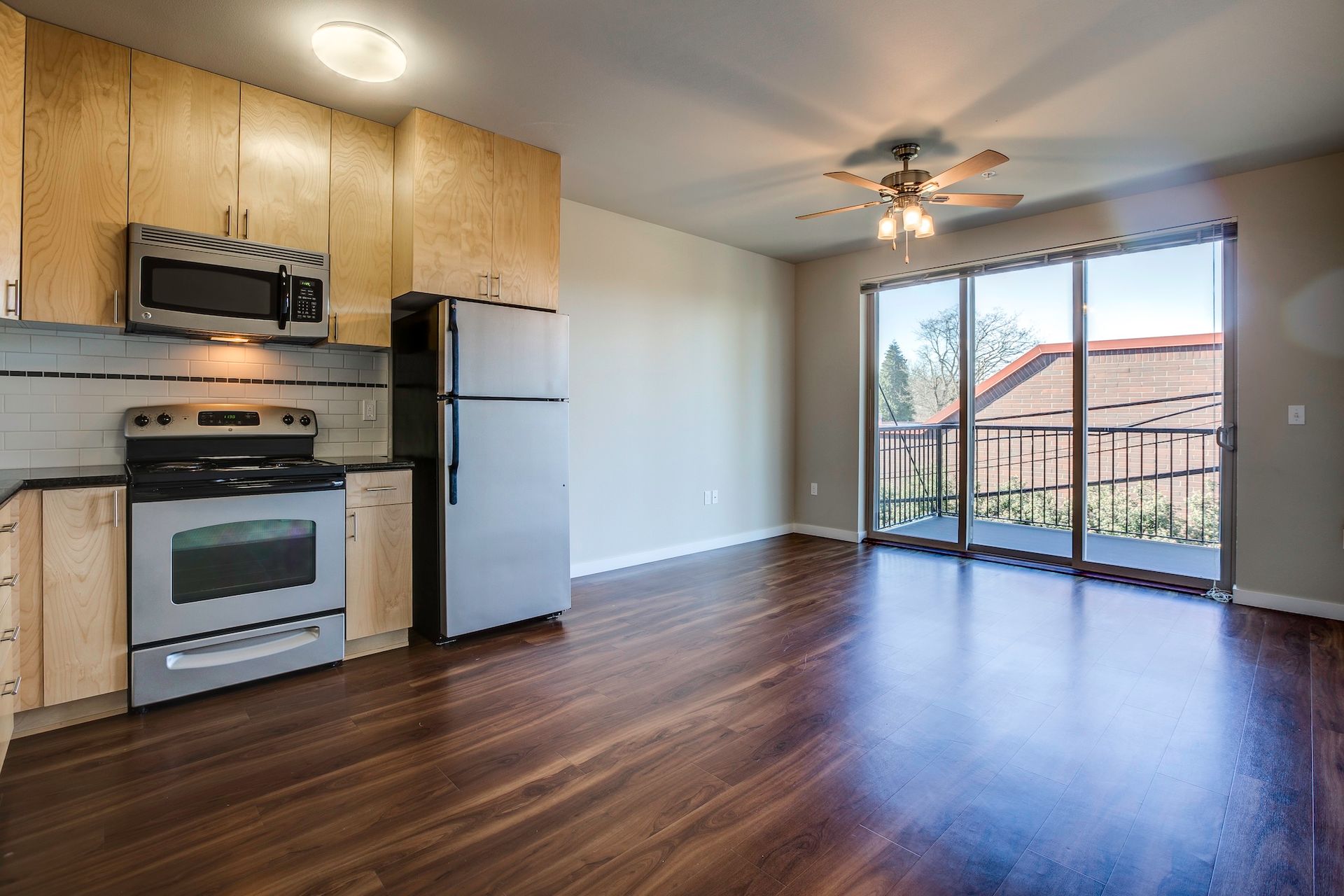 kitchen with view of living room