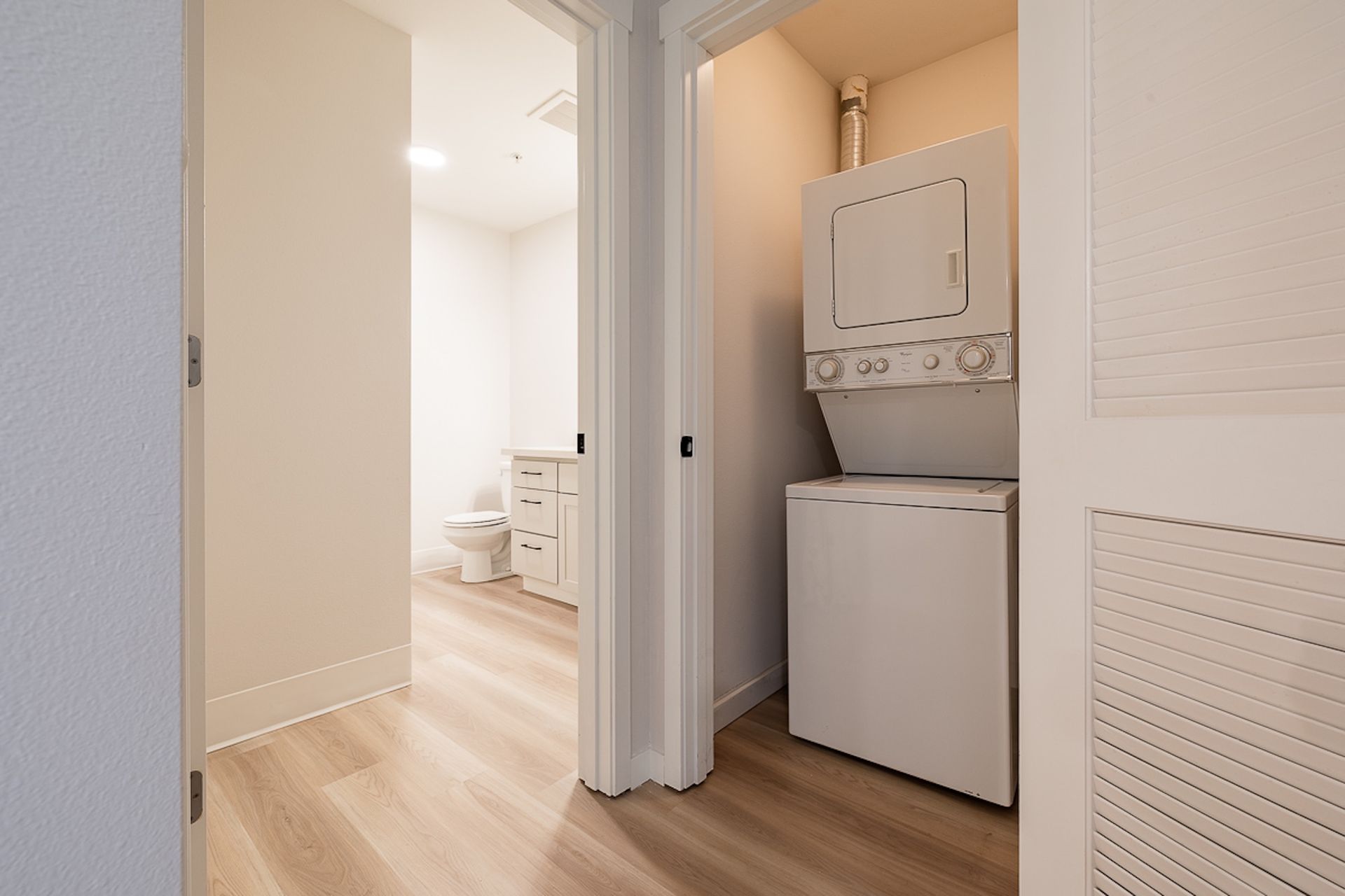 washer and dryer in closet