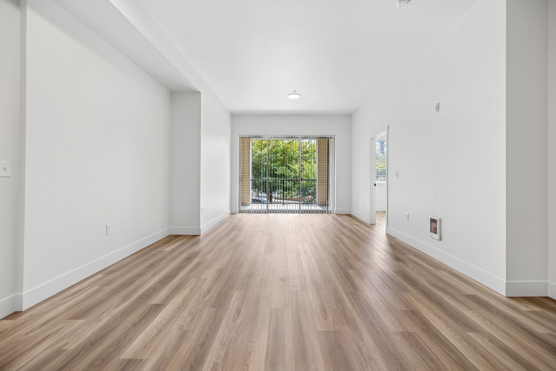 living room with light floors