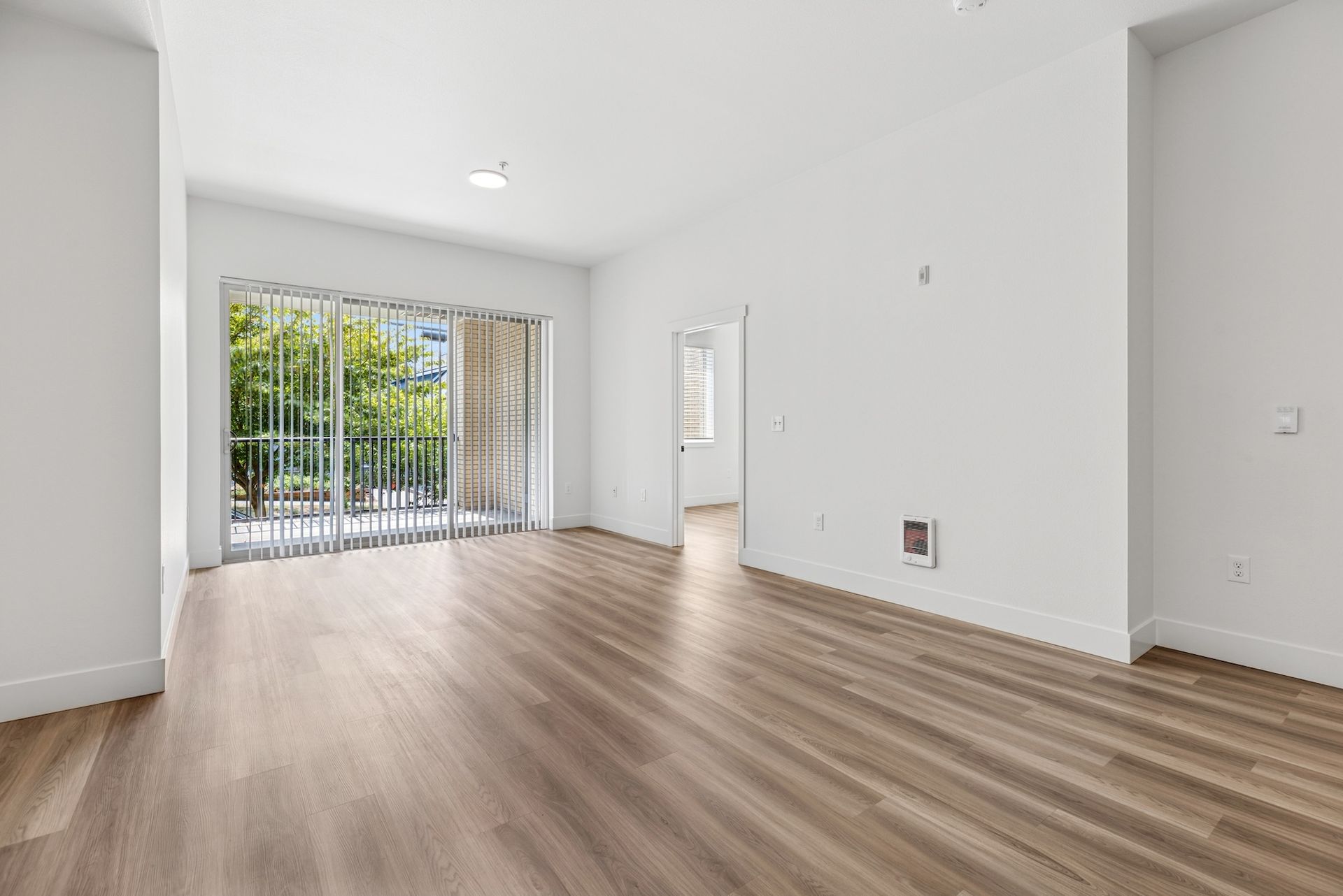 living room area with white walls