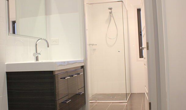 Bathroom Vanity & Shower — Builders  in Fernhill, NSW