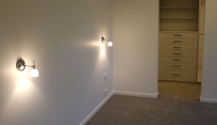 Bedroom with Lights — Builders  in Fernhill, NSW