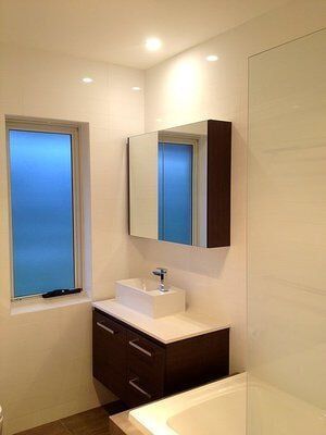Modern White Bathroom — Builders  in Fernhill, NSW