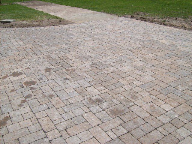 Back yard brick walkway - back yard landscaping services - Stellato Bros. Inc. in Feeding Hills, MA