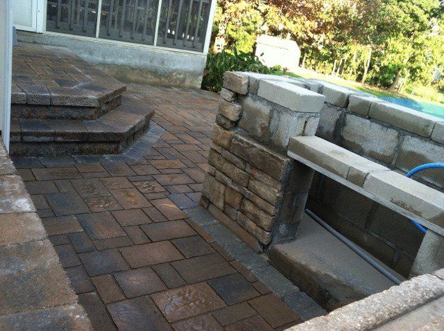 Brick and stone walkway and patio design - brick pavers, walkways and patios landscaping services - Stellato Bros. Inc. in Feeding Hills, MA