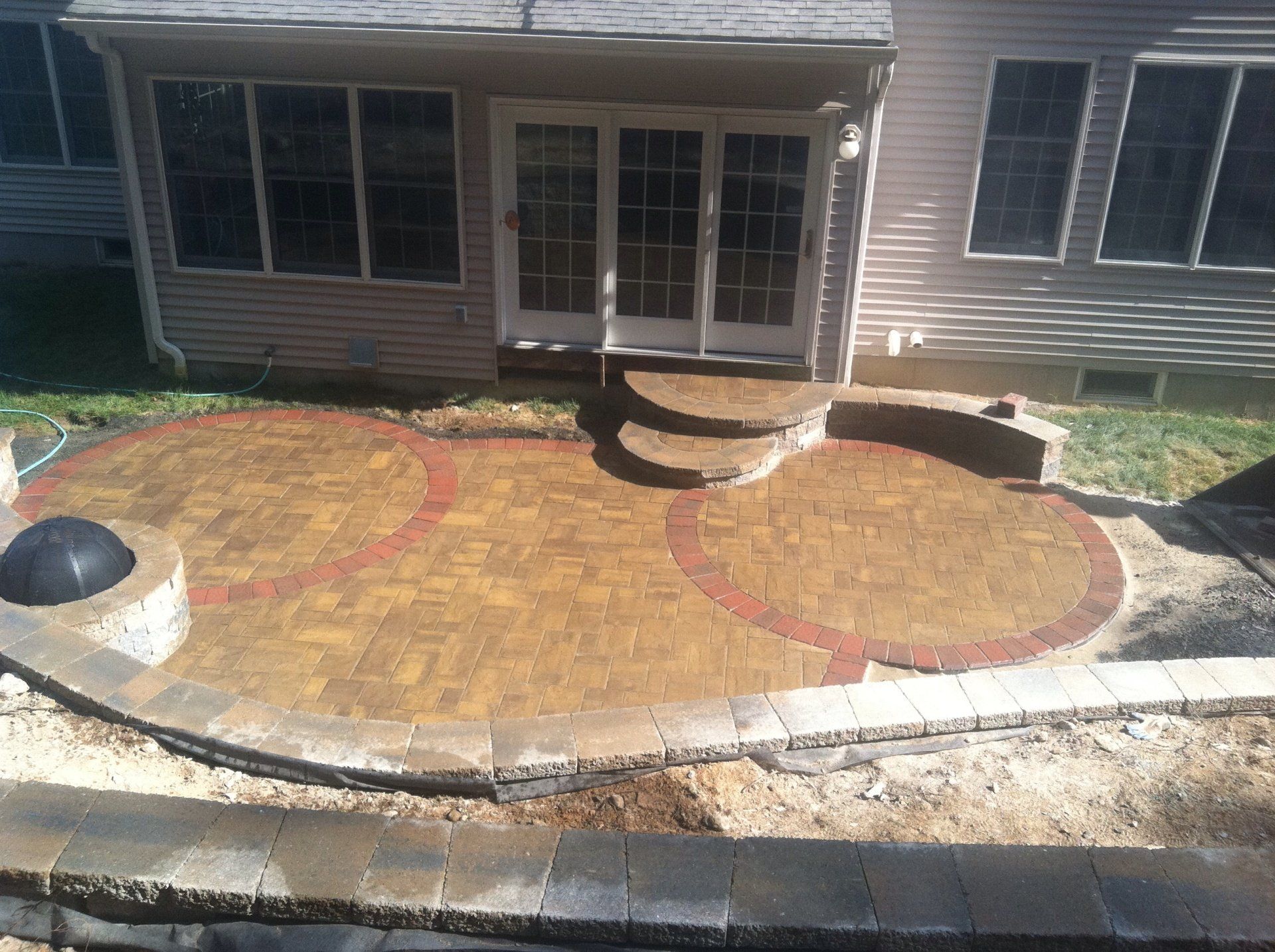 Brick and stone walkway and patio design - brick pavers, walkways and patios landscaping services - Stellato Bros. Inc. in Feeding Hills, MA