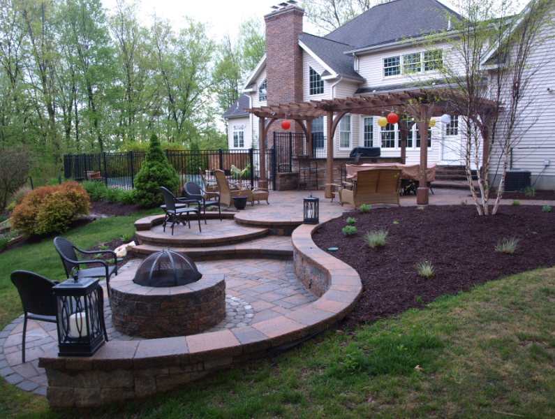 Brick and stone walkway and patio design - brick pavers, walkways and patios landscaping services - Stellato Bros. Inc. in Feeding Hills, MA