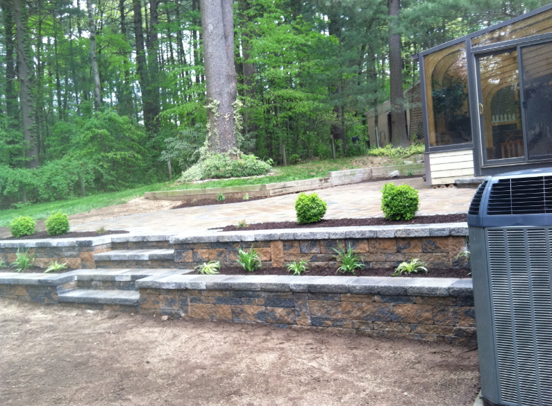 Brick and stone walkway and patio design - brick pavers, walkways and patios landscaping services - Stellato Bros. Inc. in Feeding Hills, MA