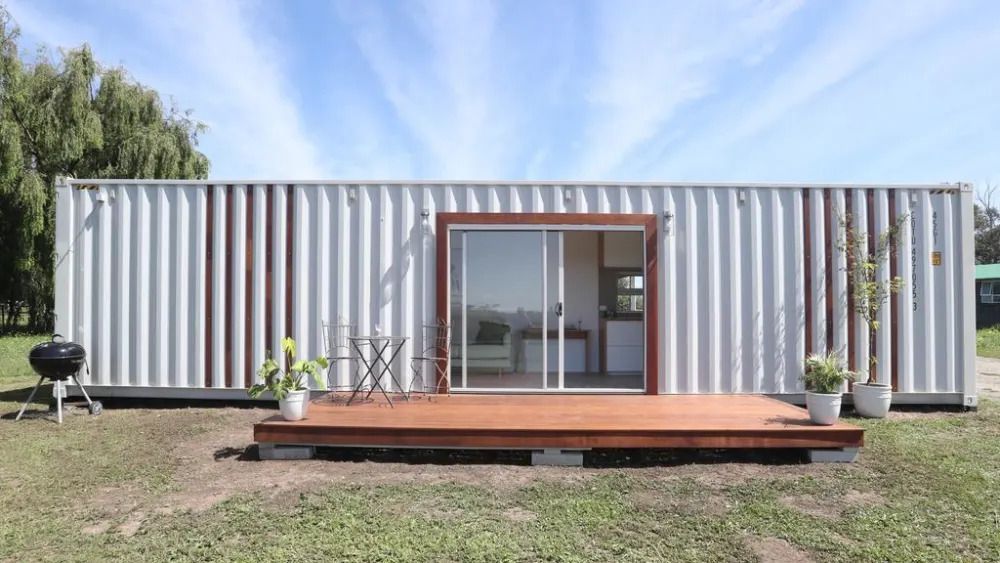 Container House With A Wooden Deck And Sliding Glass Doors — GTH Living In Geelong, VIC