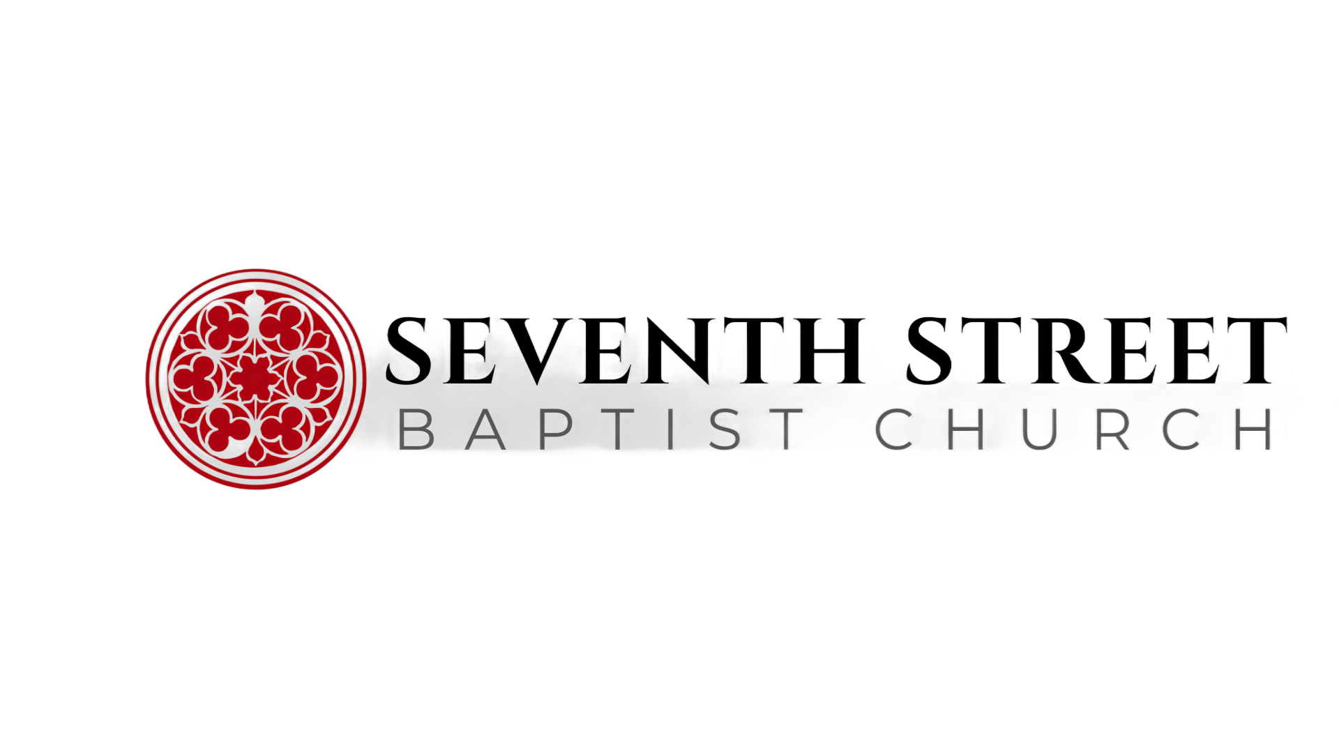 Seventh Street Baptist Church logo with red circular emblem and text on light gray background.