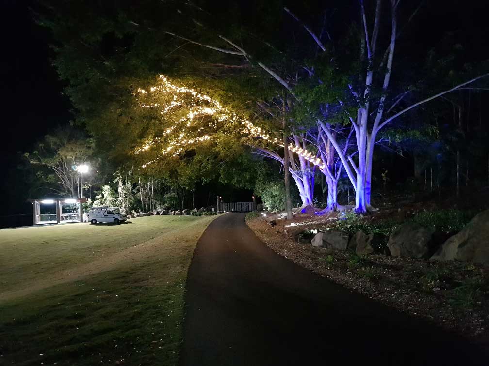 Outdoor feature lighting middle view