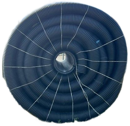 Gray and red Y-shaped hose splitter.