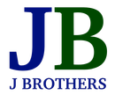 A blue letter J and a dark green letter B above the text J BROTHERS in blue.