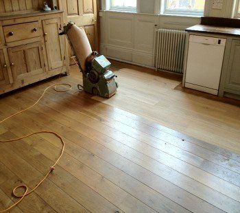 Floor sander within a home
