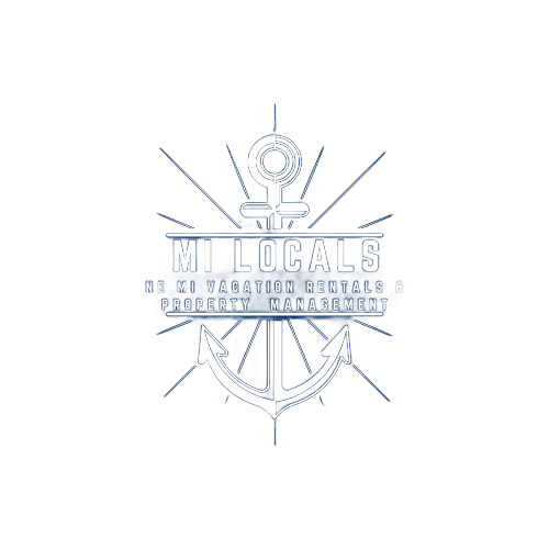 White nautical-style logo with an anchor, ship wheel, and the words “NJ LOCALS” and “No NJ Transit. No problem.”
