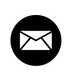 Email Icon. White envelope icon within a black circle.