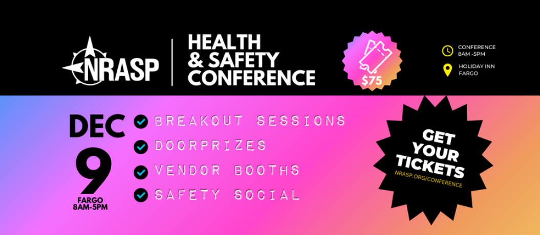 NRASP Health & Safety Conference on Dec 9th. Features breakout sessions, vendor booths. Get your tickets!