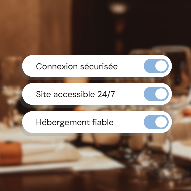 Une image floue d'un restaurant avec trois boutons dessus.