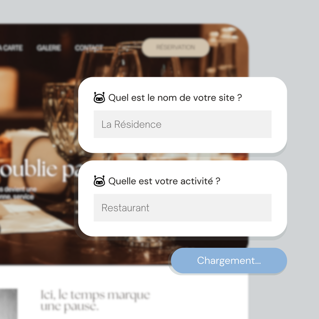 Une capture d'écran d'un site Web demandant le nom d'un restaurant