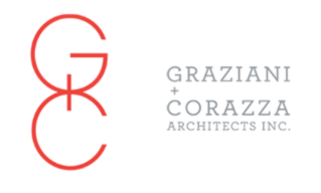 A logo for graziani corazza architects inc