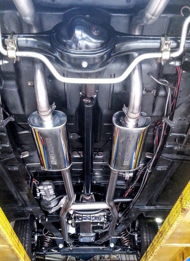 Aluminum Dual Exhaust Car — Aluminum Dual Exhaust Under Car in Everett, WA