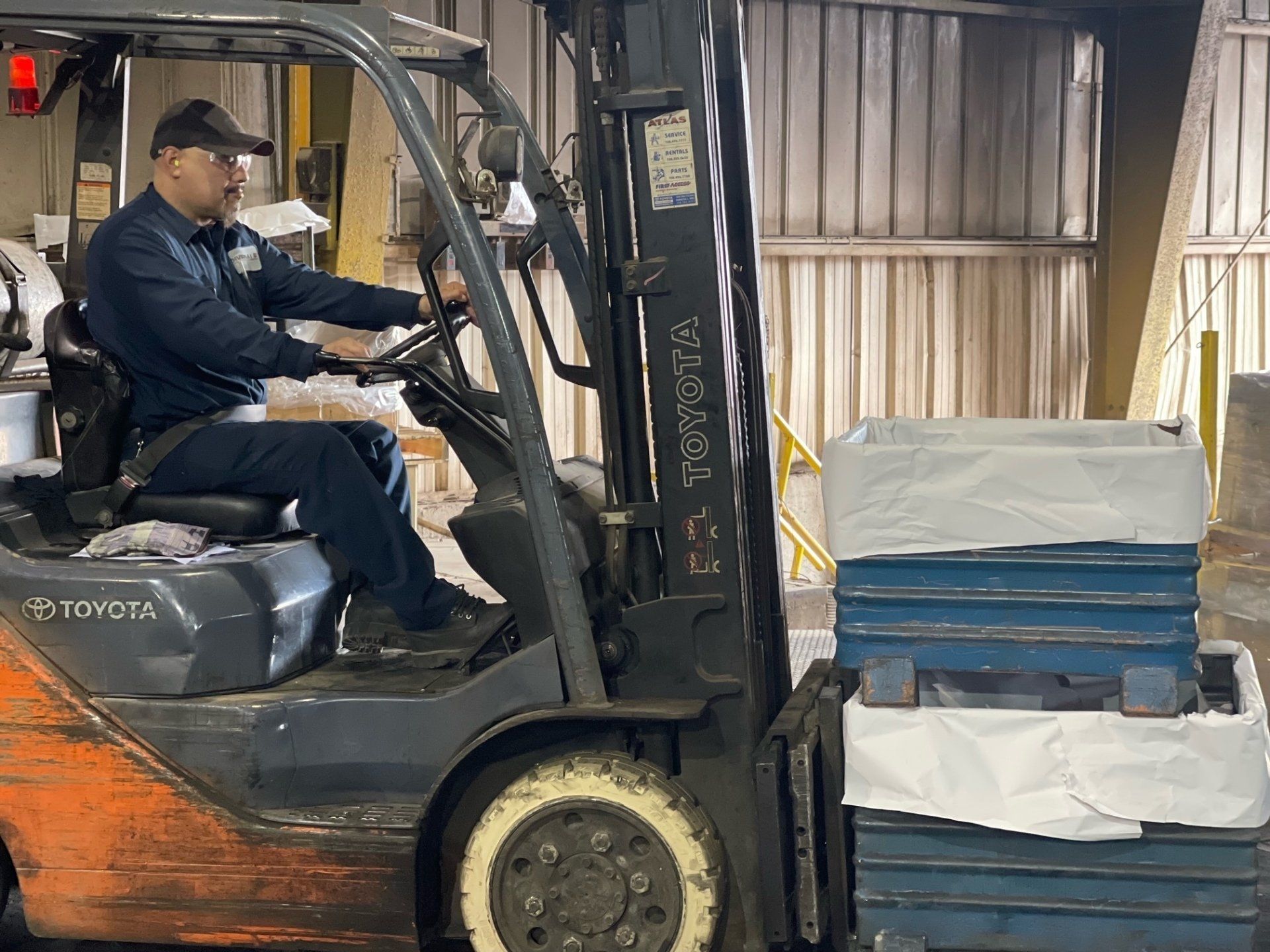 man in forklift