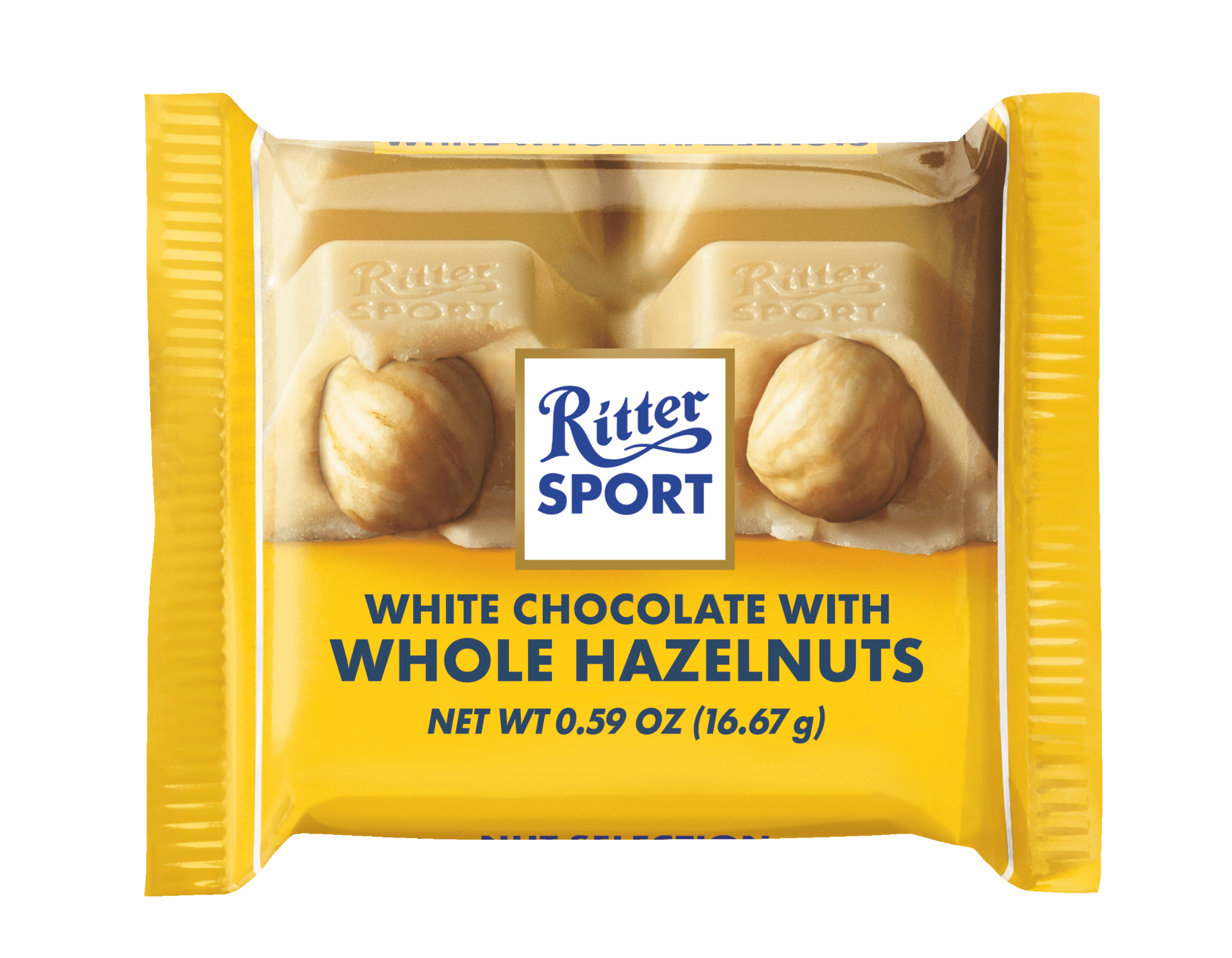 Ritter sport white chocolate with whole hazelnuts