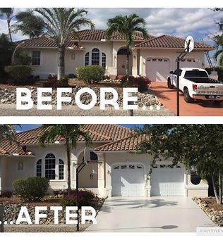 A before and after picture of a house