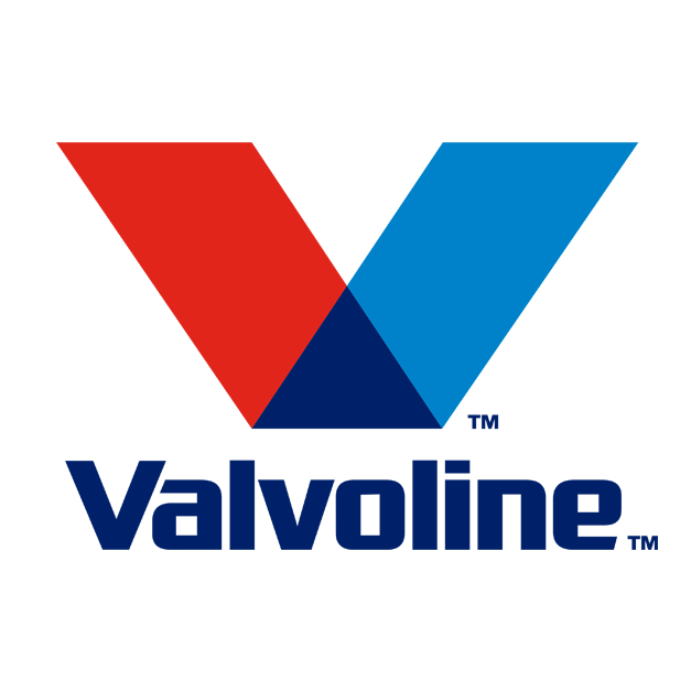 a red and blue logo for valvoline on a white background