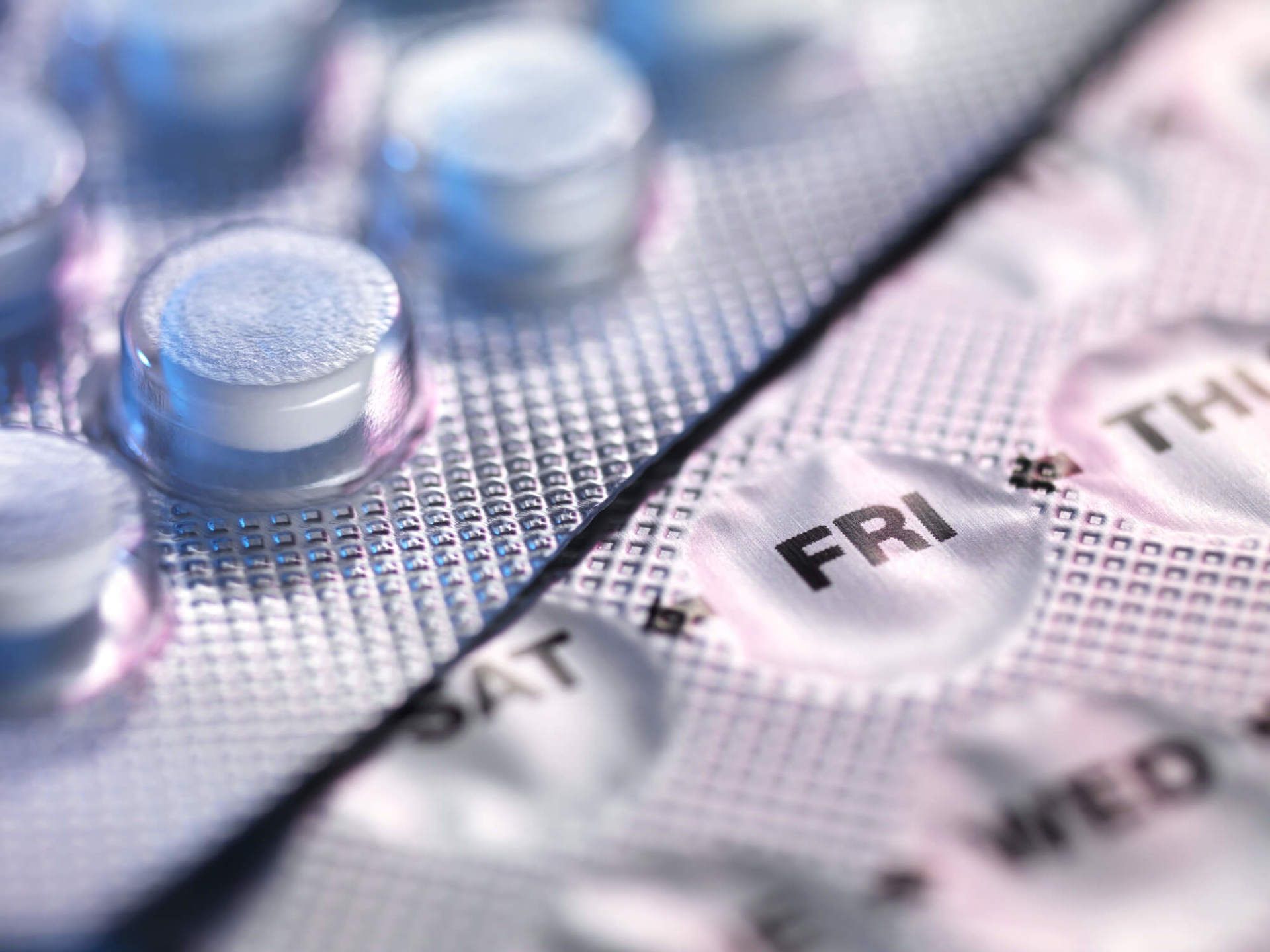 Blister pack full of pills