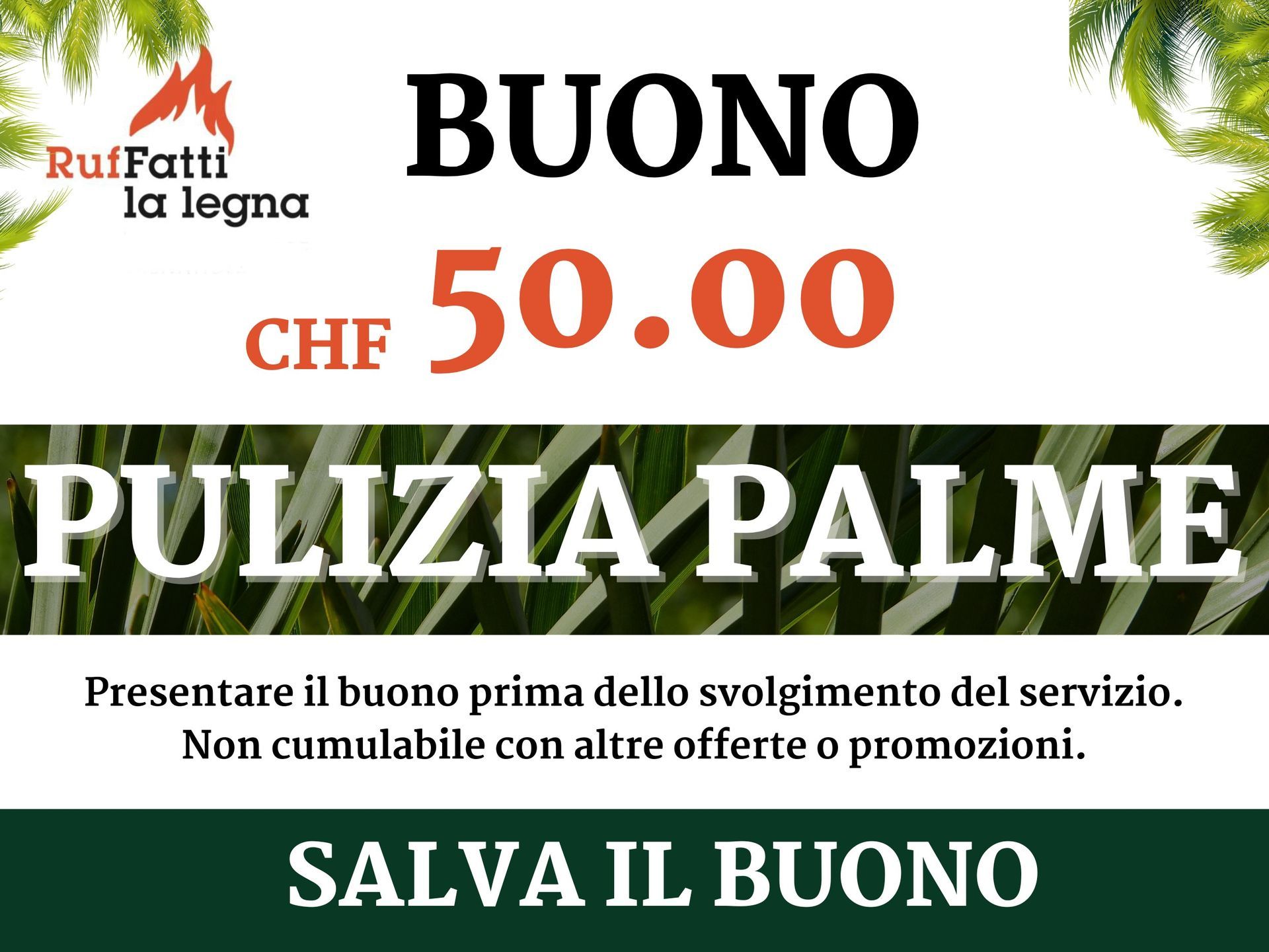 Un poster con scritto buono chf 50,00