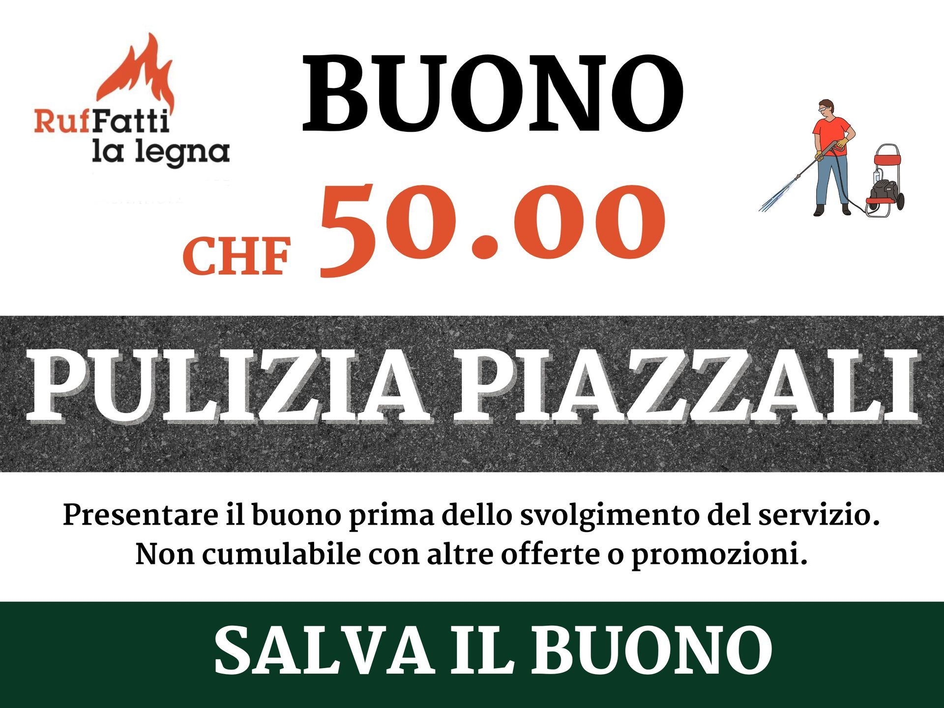 Un cartello con scritto buono chf 50,00