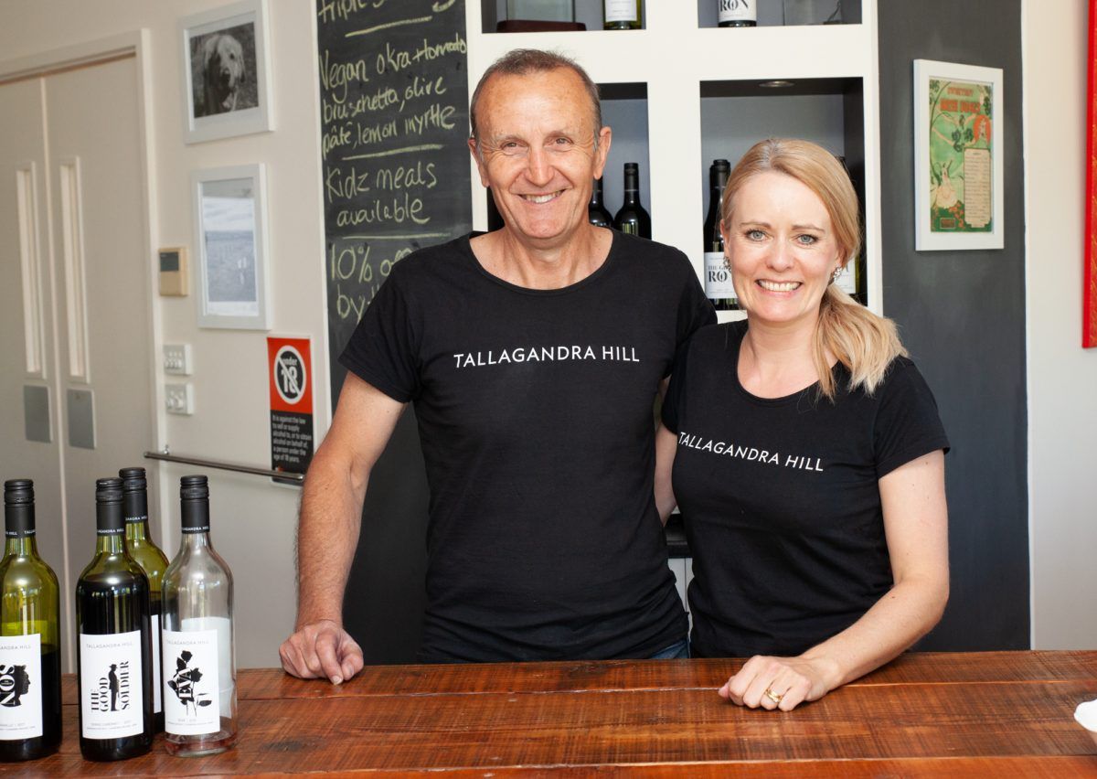 David Faulks and Mary McAvoy run the successful Tallagandra Hill Winery in the Yass Valley village of Gundaroo. Photo: Tallagandra Hill.