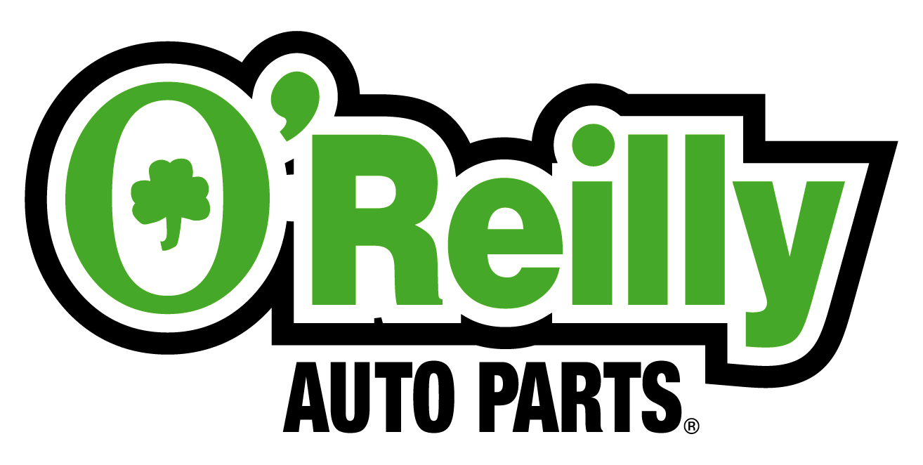 The logo for o'reilly auto parts is green and black.