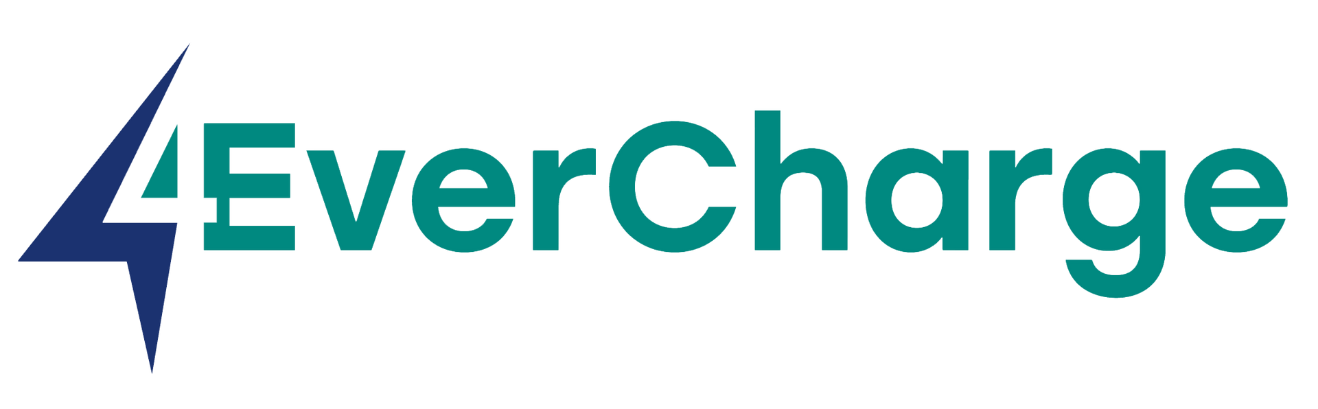 Logo for 4EverCharge, an electric vehicle charging company. Blue lightning bolt, green text.