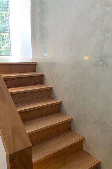 Venetian Plastering Stairways — Venetian Plastering & Cladding Services in Balina, NSW