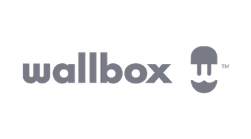 Wallbox logo: gray text "wallbox" next to an icon.