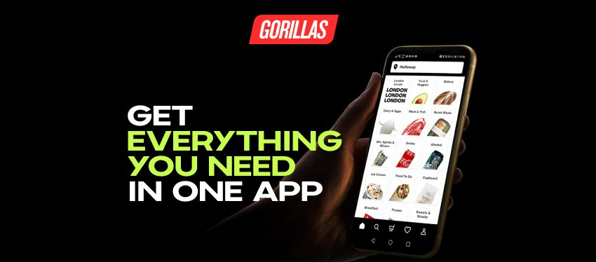 download Gorillas UK app 2022 grocery delivery promo