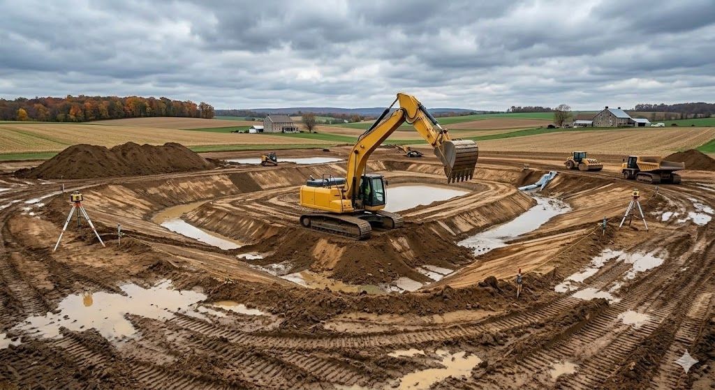 A stone wall with lights on it in front of a house