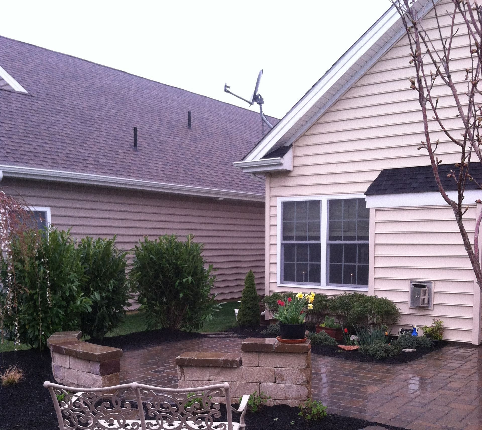 A house with a satellite dish on the roof
