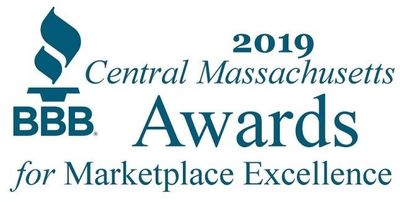 The logo for the 2019 central massachusetts bbb awards for marketplace excellence