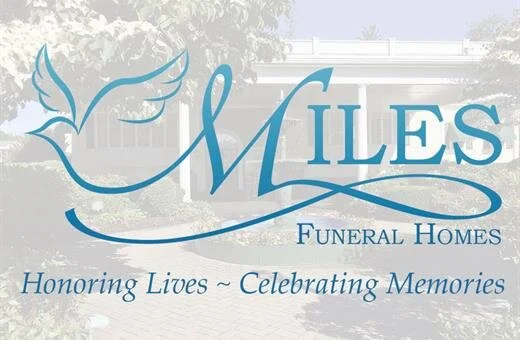 A logo for miles funeral homes honoring lives celebrating memories