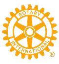 The logo for the rotary international organization is a yellow gear.
