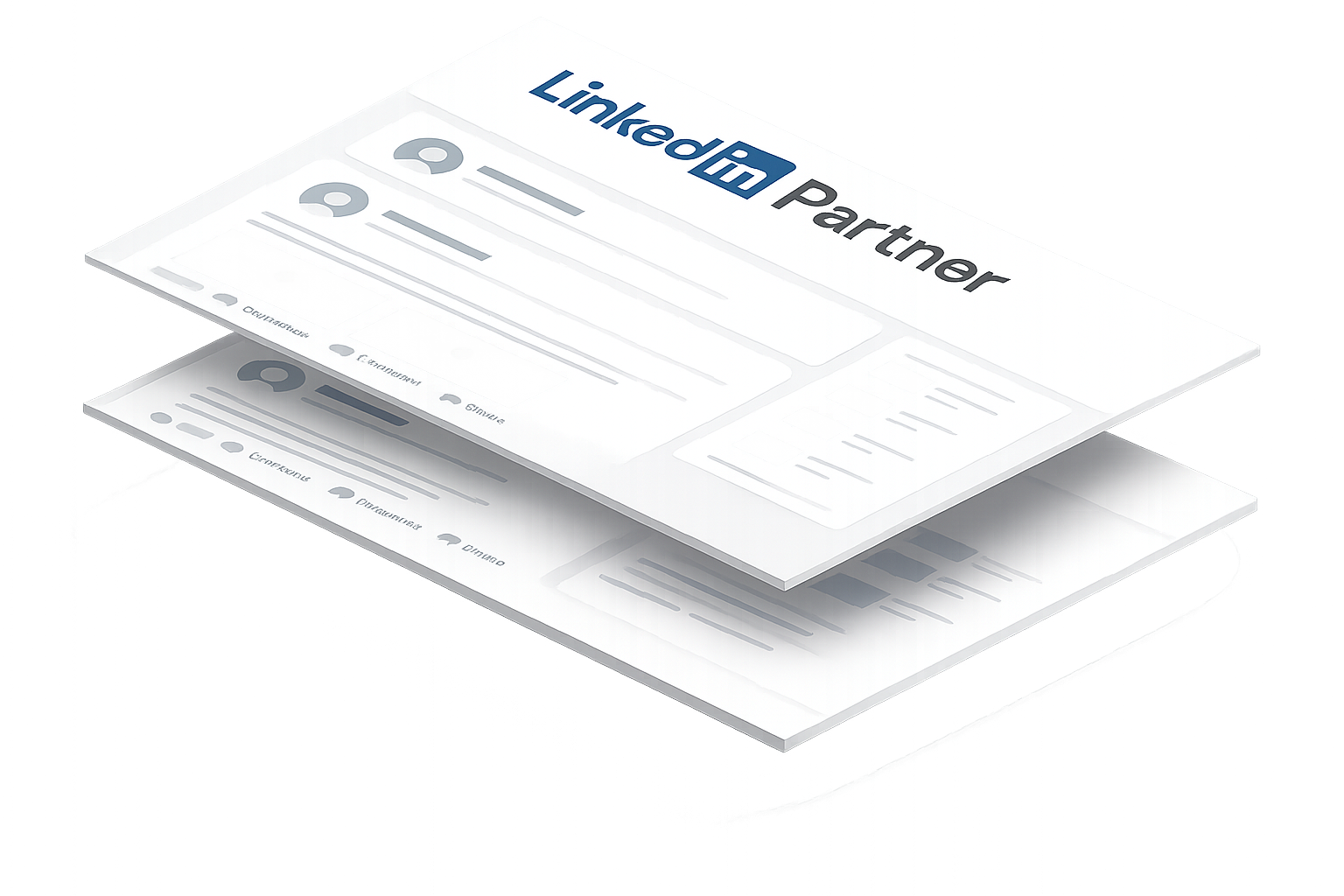 A google partner business card is floating in the air.