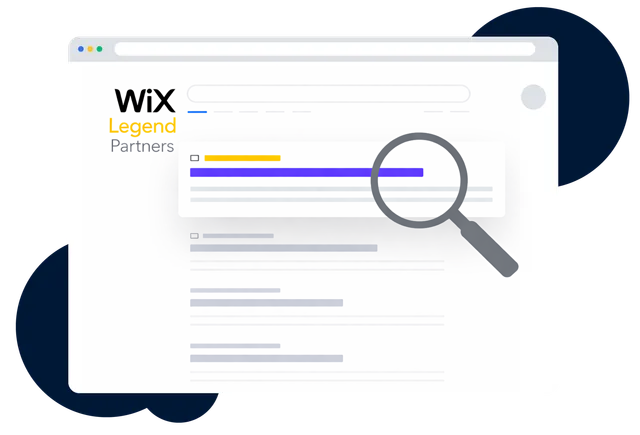 A magnifying glass is looking at a google search page.