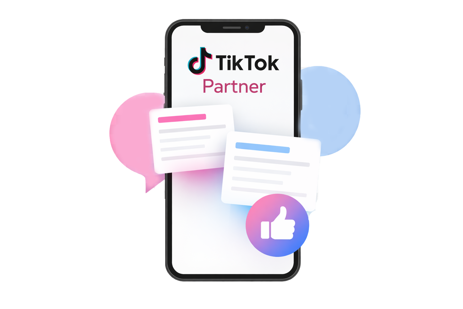 A google partner business card is floating in the air.