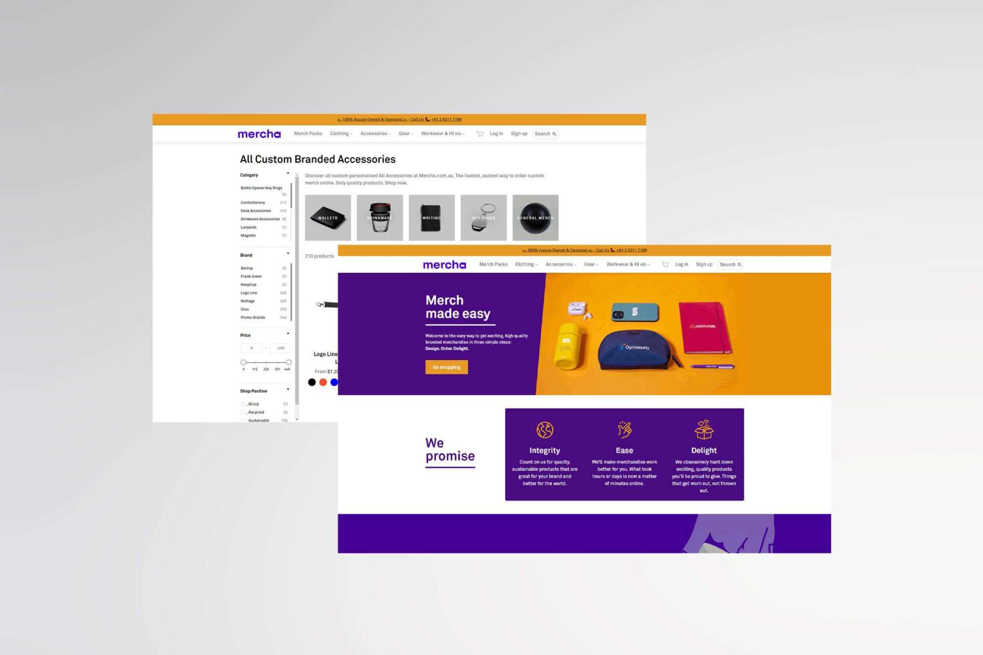 A computer screen with a purple and orange website on it.