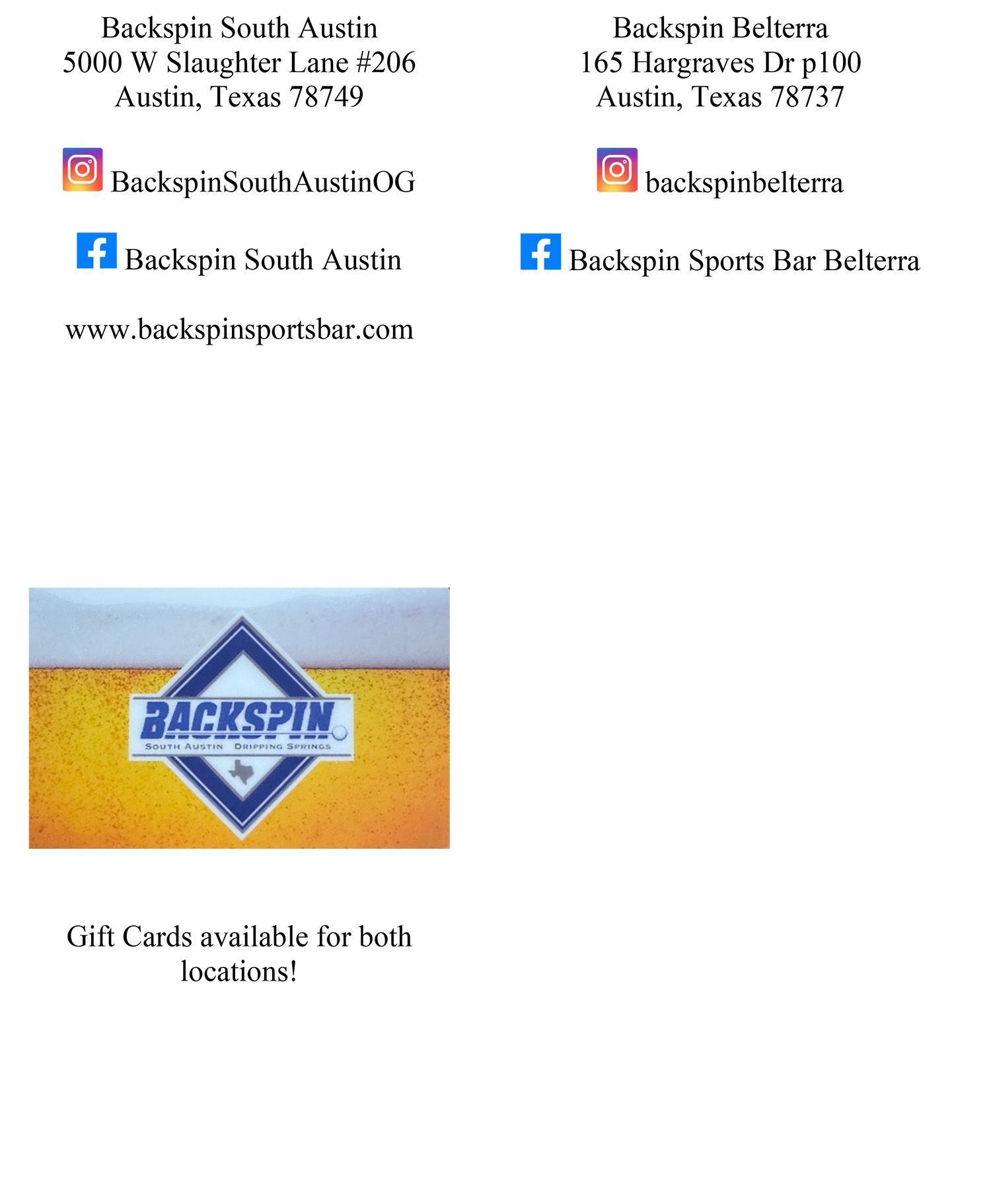 dripping springs sports bar menu